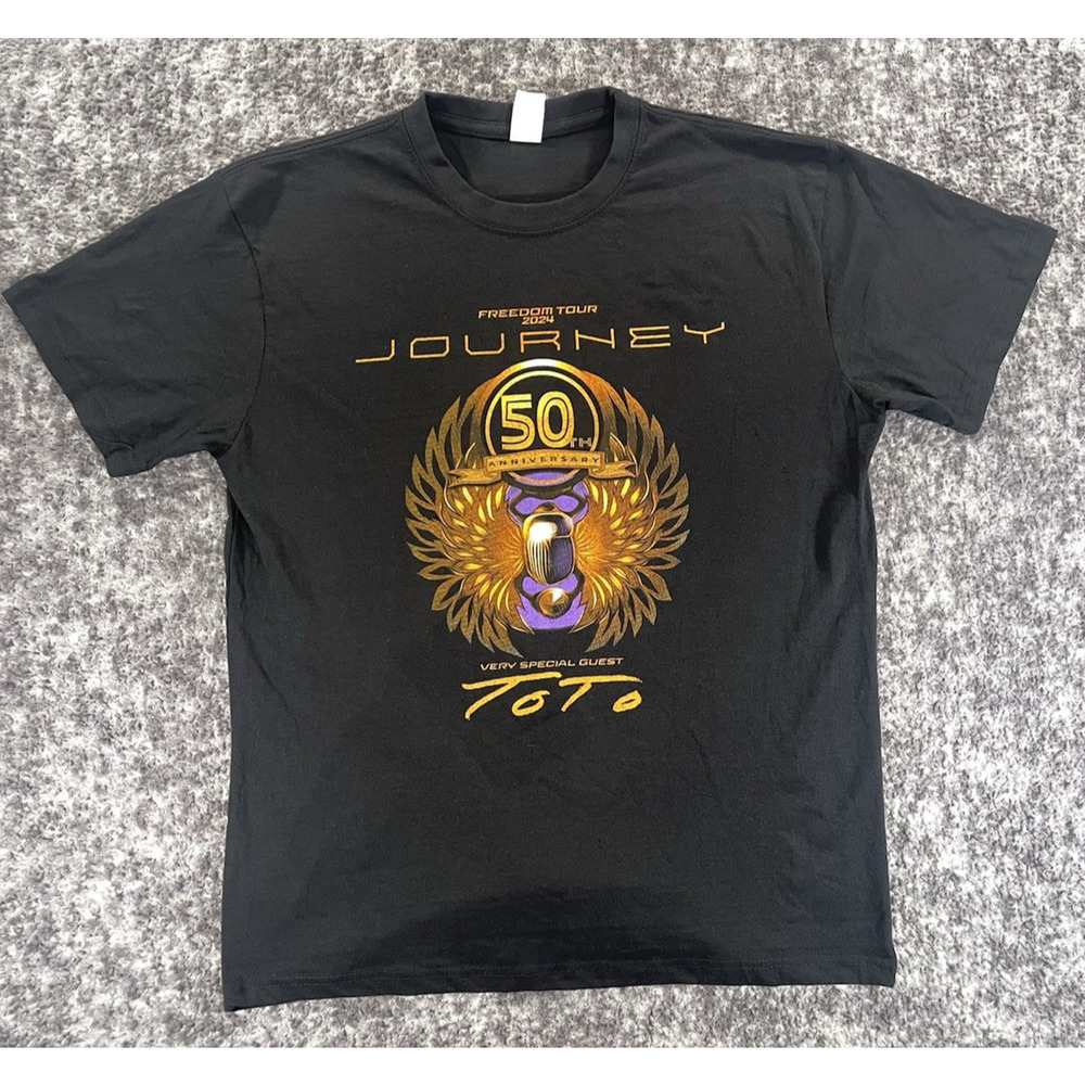 Journey Freedom Tour 2023 50th Anniversary Concert Graphic T-Shirt XL Black